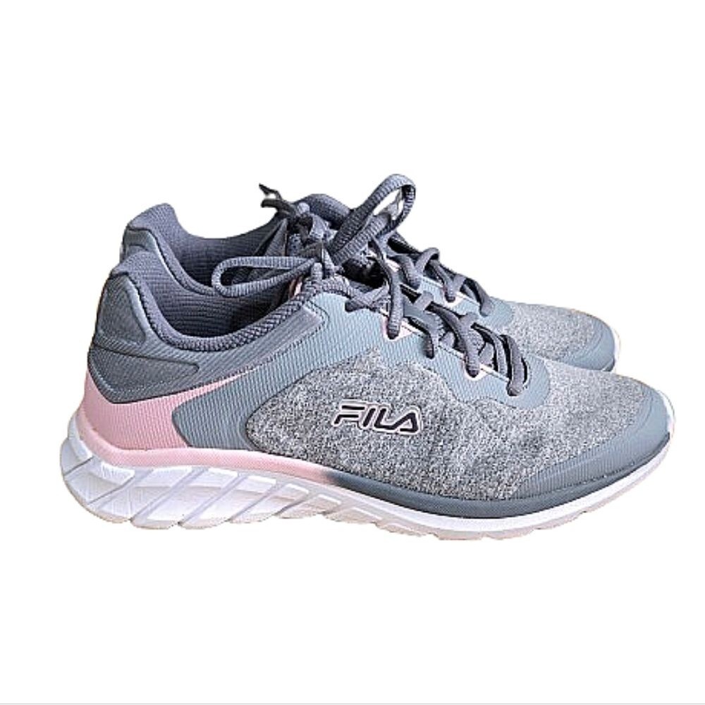 FILA Gray and Pink Modern Athletic Design Sneakers. Size 9